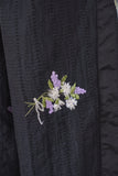 花柄刺繍イージーパンツ　BLACK