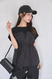 ドッキングチュニックトップス　BLACK