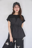 ドッキングチュニックトップス　BLACK