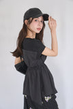 ドッキングチュニックトップス　BLACK