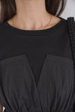 ドッキングチュニックトップス　BLACK