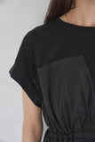 ドッキングチュニックトップス　BLACK
