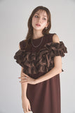 ビスチェドッキングワンピース　BROWN