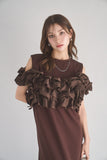 ビスチェドッキングワンピース　BROWN