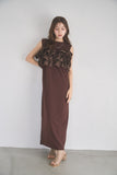 ビスチェドッキングワンピース　BROWN