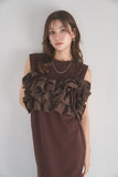 ビスチェドッキングワンピース　BROWN