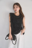 ノースリフェザートップス　BLACK