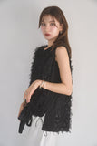 ノースリフェザートップス　BLACK