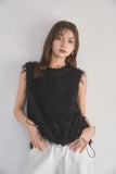 ノースリフェザートップス　BLACK