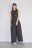 ウェストドロストサロペット　BLACK