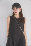 ウェストドロストサロペット　BLACK