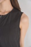 ウェストドロストサロペット　BLACK