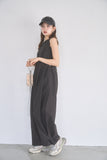 ウェストドロストサロペット　BLACK