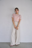 リボンヤーンサマーニットトップス　PINK