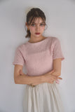 リボンヤーンサマーニットトップス　PINK