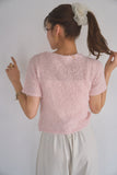 リボンヤーンサマーニットトップス　PINK