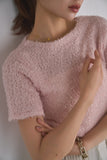 リボンヤーンサマーニットトップス　PINK