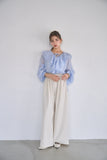 ラッセルカラーセミシアーブラウス　BLUE