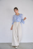 ラッセルカラーセミシアーブラウス　BLUE