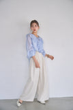 ラッセルカラーセミシアーブラウス　BLUE