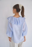 ラッセルカラーセミシアーブラウス　BLUE