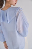 ラッセルカラーセミシアーブラウス　BLUE