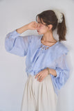 ラッセルカラーセミシアーブラウス　BLUE