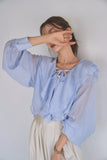 ラッセルカラーセミシアーブラウス　BLUE