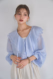 ラッセルカラーセミシアーブラウス　BLUE
