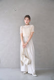 リボンヤーンサマーニットトップス　IVORY