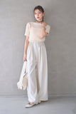 リボンヤーンサマーニットトップス　IVORY