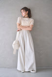 リボンヤーンサマーニットトップス　IVORY