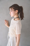 リボンヤーンサマーニットトップス　IVORY