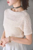 リボンヤーンサマーニットトップス　IVORY