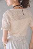 リボンヤーンサマーニットトップス　IVORY