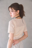 リボンヤーンサマーニットトップス　IVORY