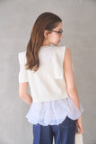 ペプラムバルーンドッキングニットトップス　IVORY
