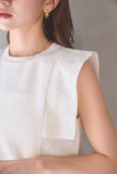 ペプラムバルーンドッキングニットトップス　IVORY