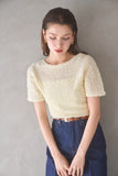 リボンヤーンサマーニットトップス　YELLOW