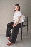 【残りわずか！】ドッキングフリルTシャツ　WHITE
