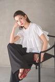 【残りわずか！】ドッキングフリルTシャツ　WHITE