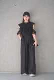 3wayフリルノースリトップス　BLACK