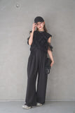 3wayフリルノースリトップス　BLACK
