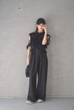 3wayフリルノースリトップス　BLACK
