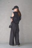 3wayフリルノースリトップス　BLACK
