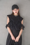3wayフリルノースリトップス　BLACK