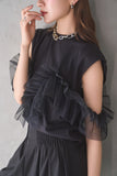 3wayフリルノースリトップス　BLACK