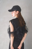 3wayフリルノースリトップス　BLACK