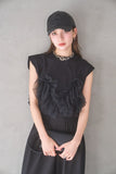 3wayフリルノースリトップス　BLACK