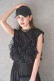 3wayフリルノースリトップス　BLACK